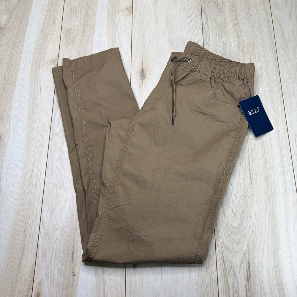 BYLT Basics Mens Khaki Beige Performance Stretch Chino Trousers Size XL
